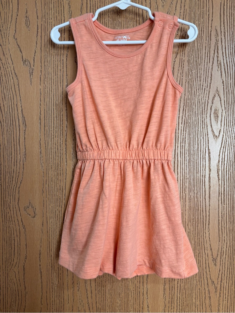 4T Girls' Sleeveless Peach Knit Dress - Casual Everyday